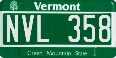 VT license plate NVL358
