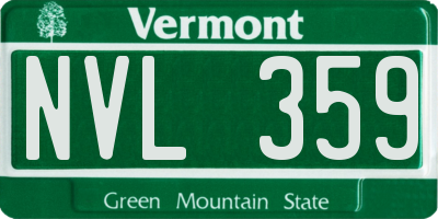 VT license plate NVL359