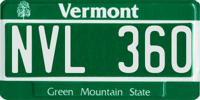 VT license plate NVL360