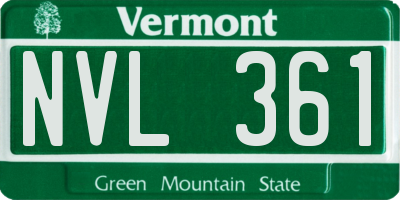 VT license plate NVL361