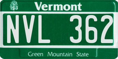 VT license plate NVL362