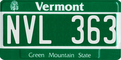 VT license plate NVL363