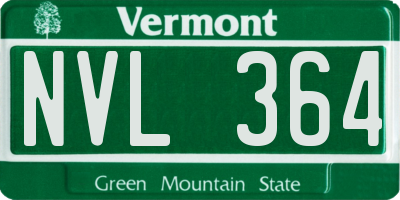 VT license plate NVL364