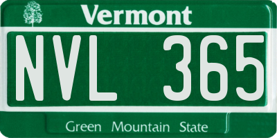 VT license plate NVL365