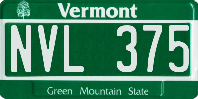 VT license plate NVL375