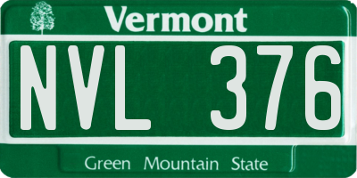 VT license plate NVL376