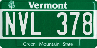 VT license plate NVL378