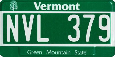 VT license plate NVL379