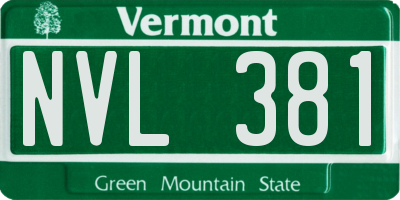 VT license plate NVL381