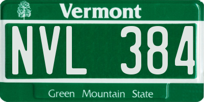 VT license plate NVL384