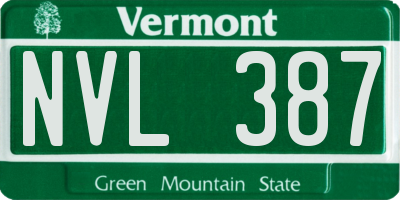 VT license plate NVL387
