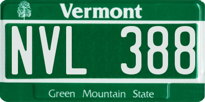 VT license plate NVL388