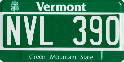 VT license plate NVL390