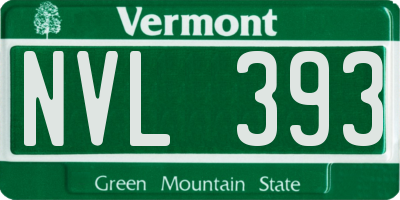 VT license plate NVL393