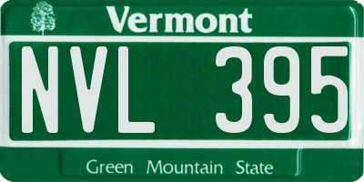 VT license plate NVL395