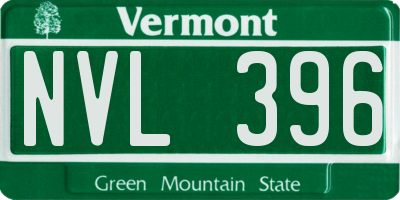 VT license plate NVL396