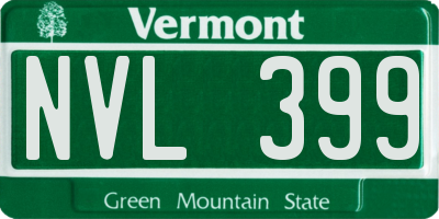 VT license plate NVL399