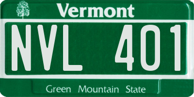 VT license plate NVL401