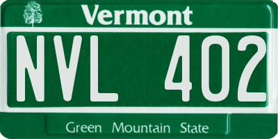 VT license plate NVL402