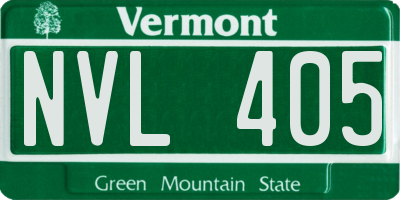 VT license plate NVL405