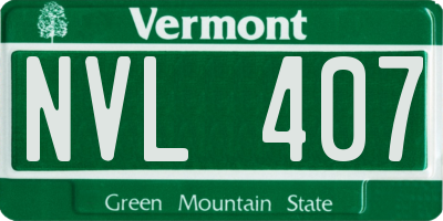 VT license plate NVL407