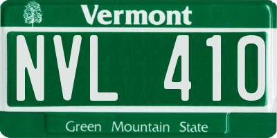 VT license plate NVL410
