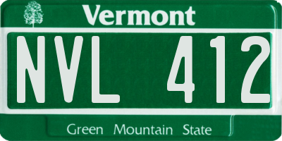 VT license plate NVL412