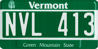 VT license plate NVL413