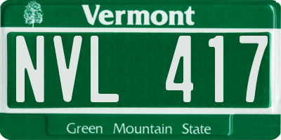 VT license plate NVL417
