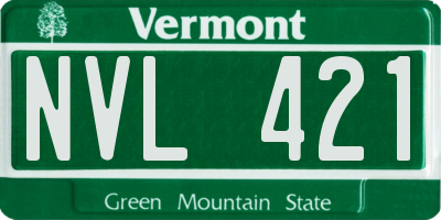 VT license plate NVL421