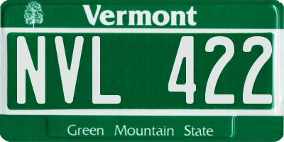 VT license plate NVL422