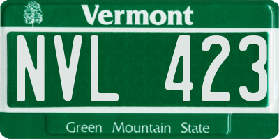 VT license plate NVL423