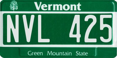 VT license plate NVL425