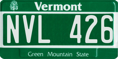 VT license plate NVL426