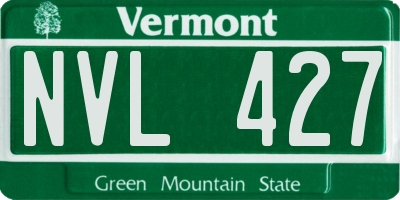 VT license plate NVL427