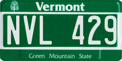 VT license plate NVL429