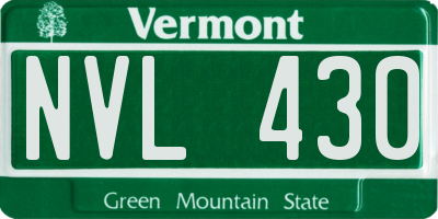 VT license plate NVL430