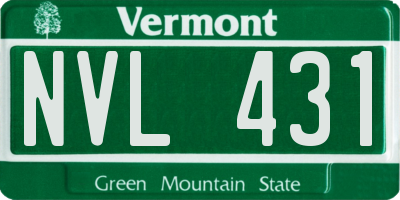 VT license plate NVL431