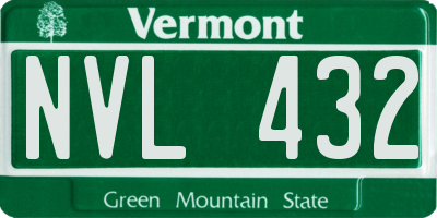 VT license plate NVL432
