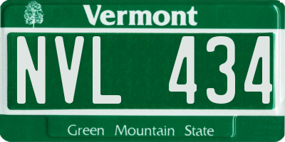 VT license plate NVL434