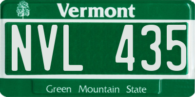 VT license plate NVL435
