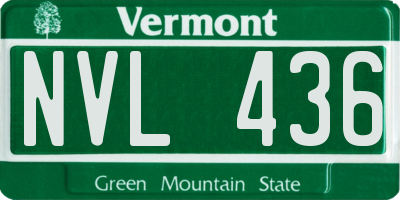 VT license plate NVL436