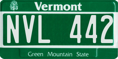 VT license plate NVL442