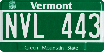 VT license plate NVL443