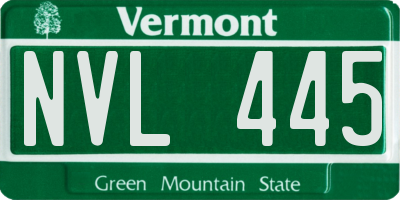 VT license plate NVL445