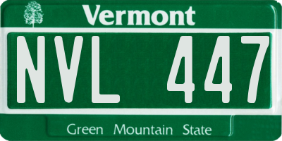 VT license plate NVL447