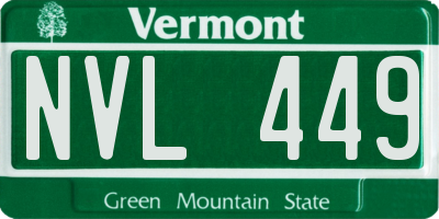 VT license plate NVL449