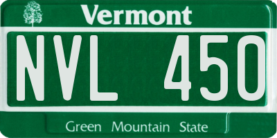 VT license plate NVL450