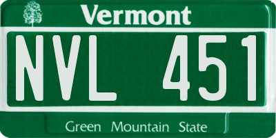 VT license plate NVL451