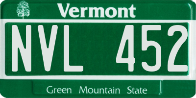 VT license plate NVL452